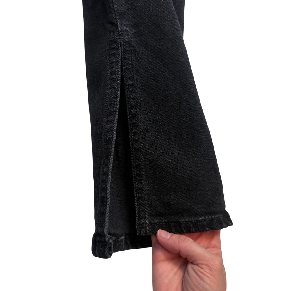 Pilcro Anthropologie The Split Straight Jeans Black High Rise Split Hem 26 - Picture 11 of 16